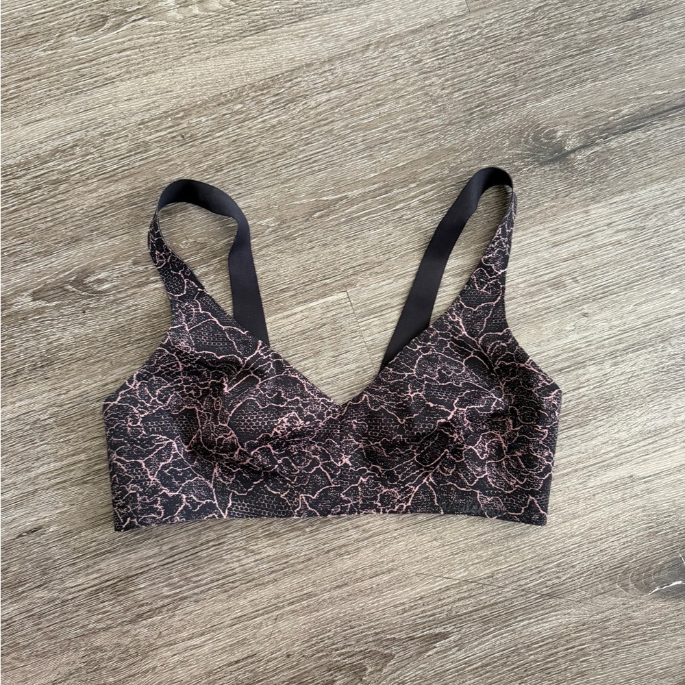 Lululemon Athletica Black and Pink Lace Bralette